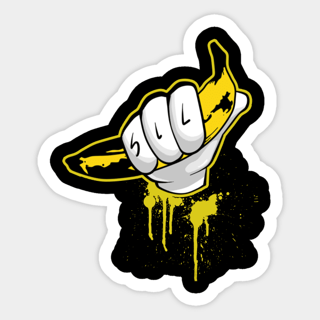 Super playful banana illustration Sticker by slluks_shop